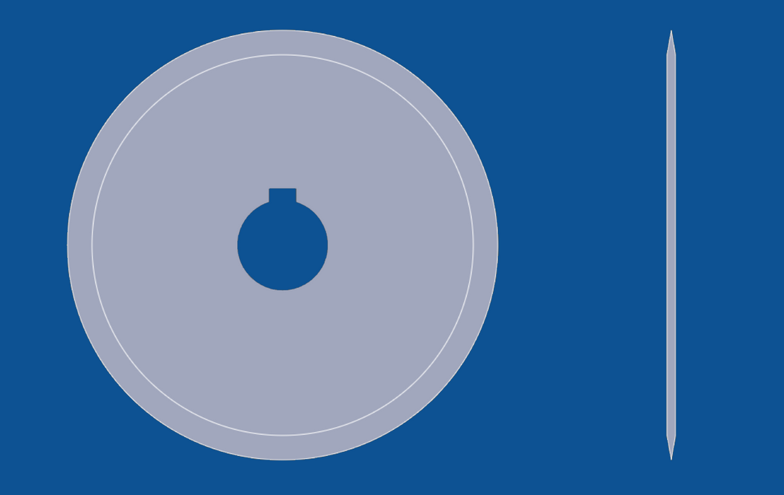 Cuchilla circular de filo liso de 3" de diámetro, número de pieza 90000