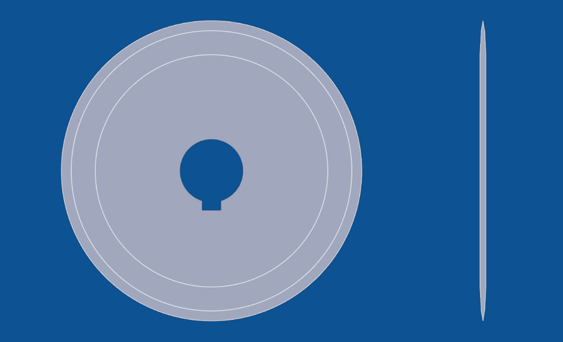 Cuchilla circular de filo liso de 3" de diámetro, número de pieza 90007