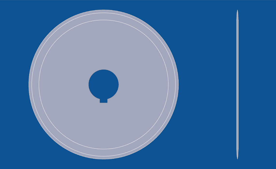 Cuchilla circular de filo liso de 5" de diámetro, número de pieza 90008