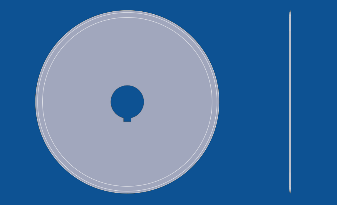 Cuchilla circular de filo liso de 9" de diámetro, número de pieza 90010
