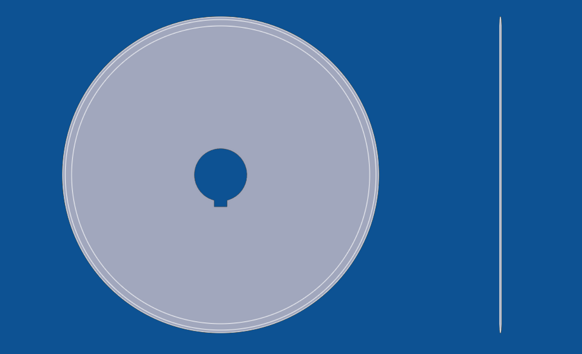 Cuchilla circular de filo liso de 12" de diámetro, número de pieza 90011
