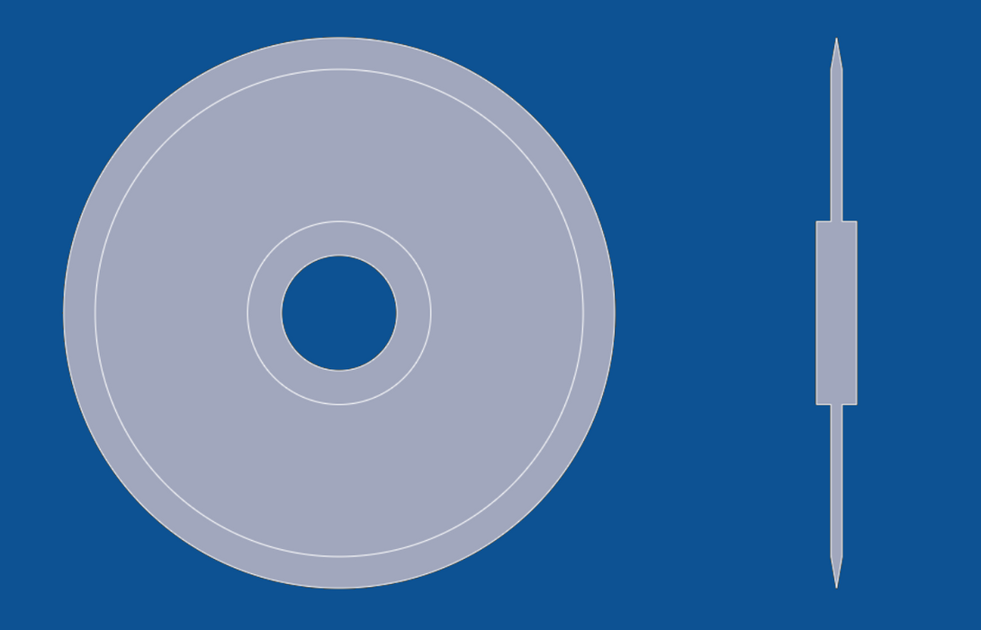 Cuchilla circular de filo liso de 3'' de diámetro, número de pieza 90014
