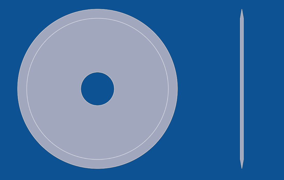 Cuchilla circular de filo liso de 3" de diámetro, número de pieza 90021