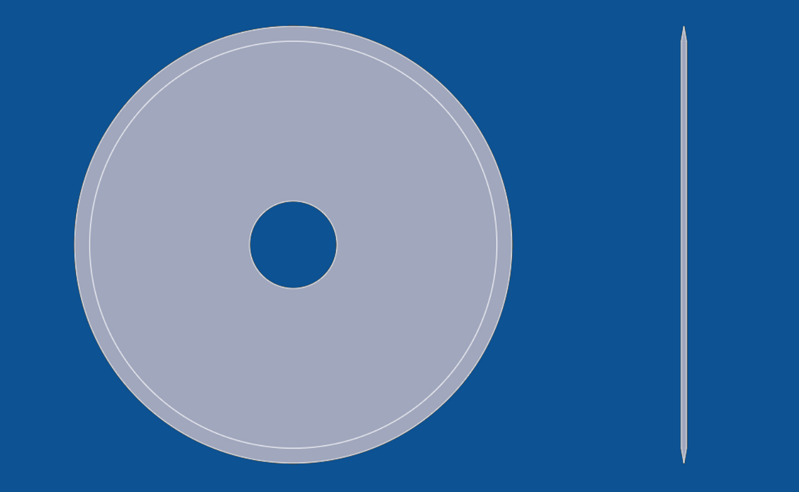 Cuchilla circular de filo liso de 5" de diámetro, número de pieza 90022