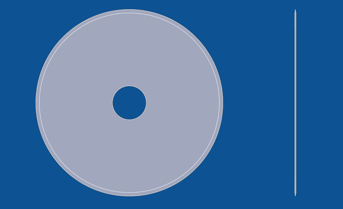 Cuchilla circular de filo liso de 9" de diámetro, número de pieza 90024