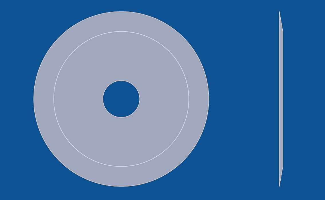 Cuchilla circular de filo liso de 3" de diámetro, número de pieza 90035