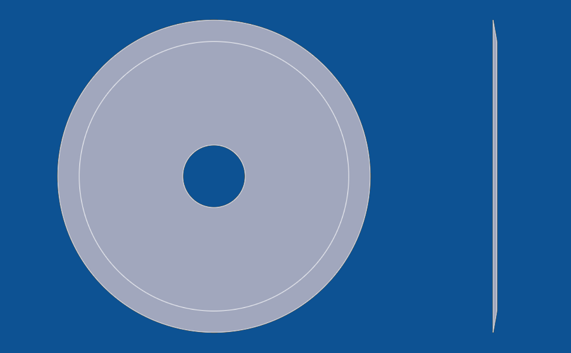 Cuchilla circular de filo liso de 5" de diámetro, número de pieza 90036