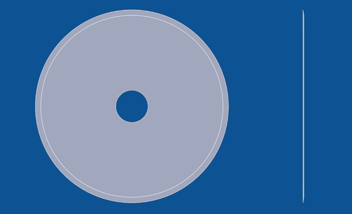 Cuchilla circular de filo liso de 12" de diámetro, número de pieza 90039