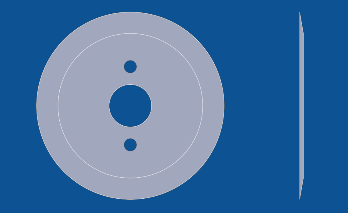 Cuchilla circular de filo liso de 3" de diámetro, número de pieza 90049