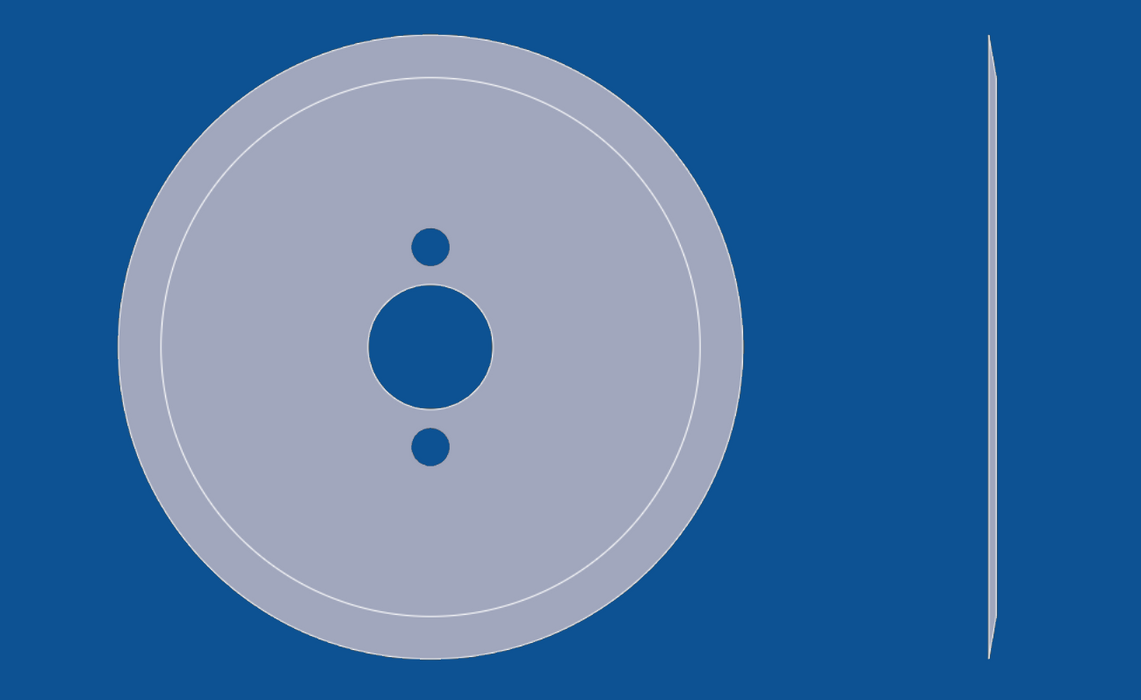 Cuchilla circular de filo liso de 5" de diámetro, número de pieza 90050