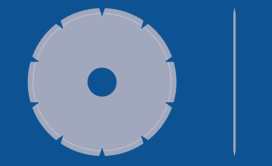 Cuchilla circular con dientes en V de 5" de diámetro, número de pieza 90057