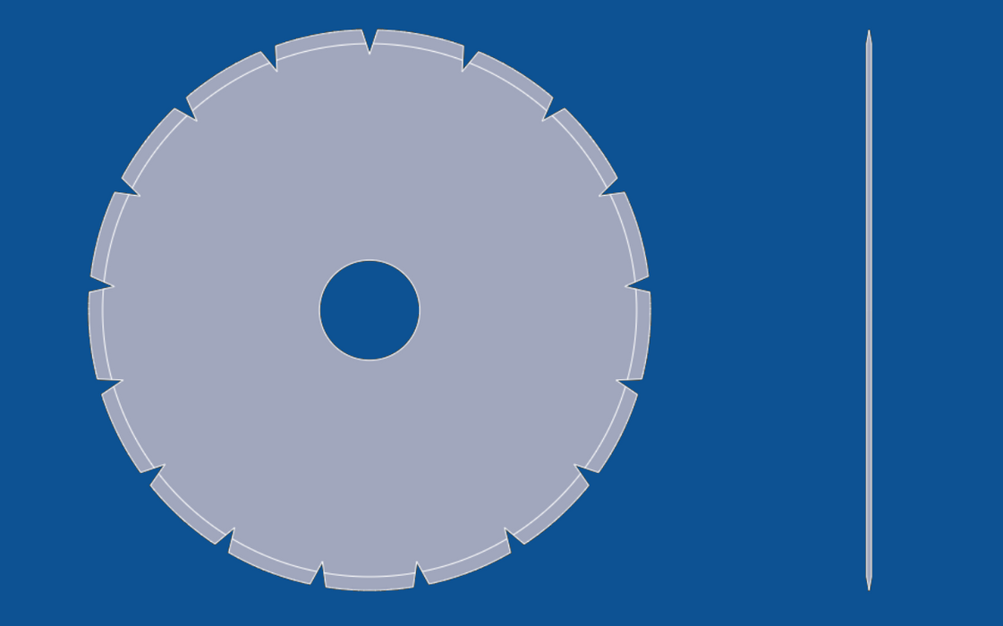 Cuchilla circular con dientes en V de 7" de diámetro, número de pieza 90058