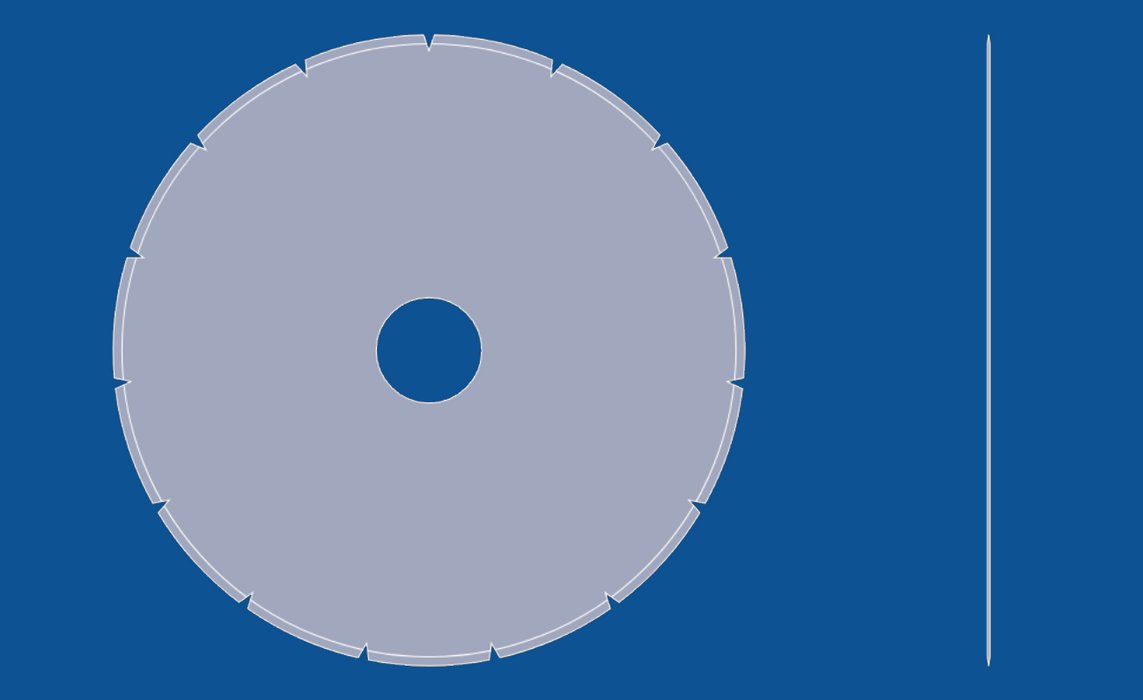 Cuchilla circular con dientes en V de 12" de diámetro, número de pieza 90060