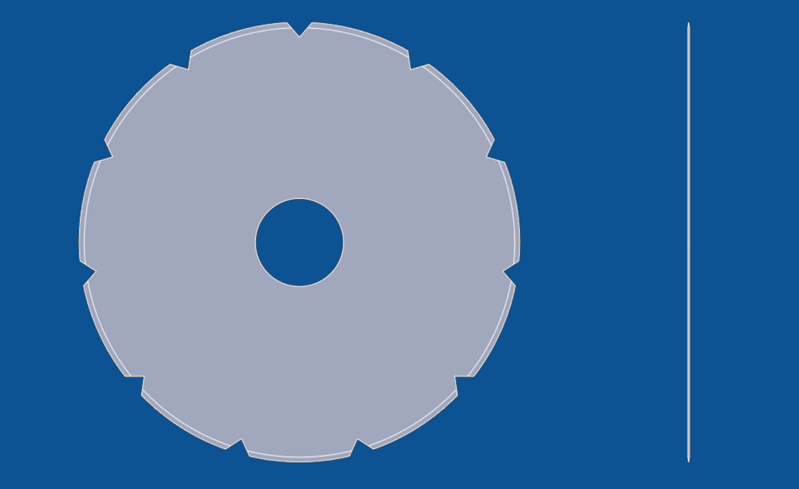 Cuchilla circular con dientes en V de 15" de diámetro, número de pieza 90061