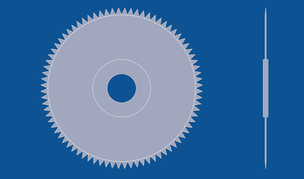 Cuchilla circular con dientes en V de 7" de diámetro, número de pieza 90079