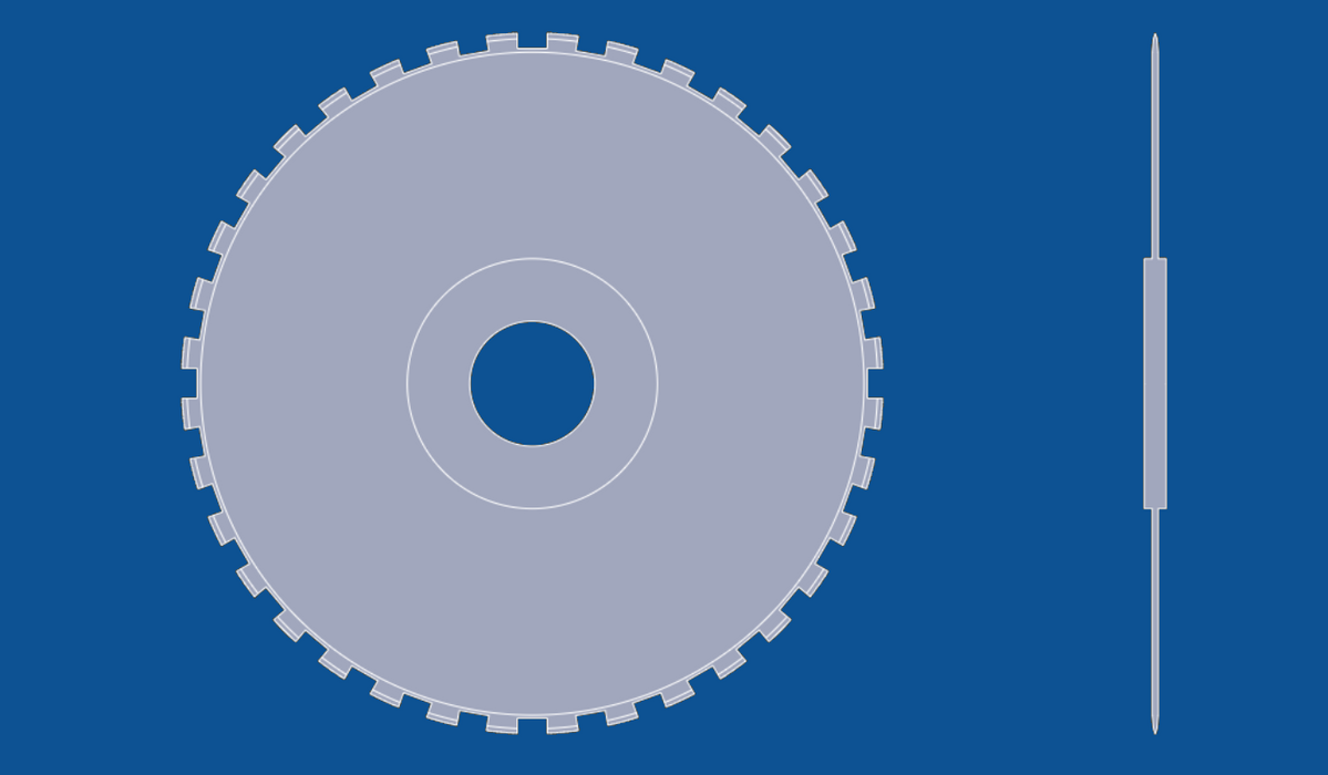 Cuchilla circular de perforación con dientes ranurados de 7" de diámetro, número de pieza 90086