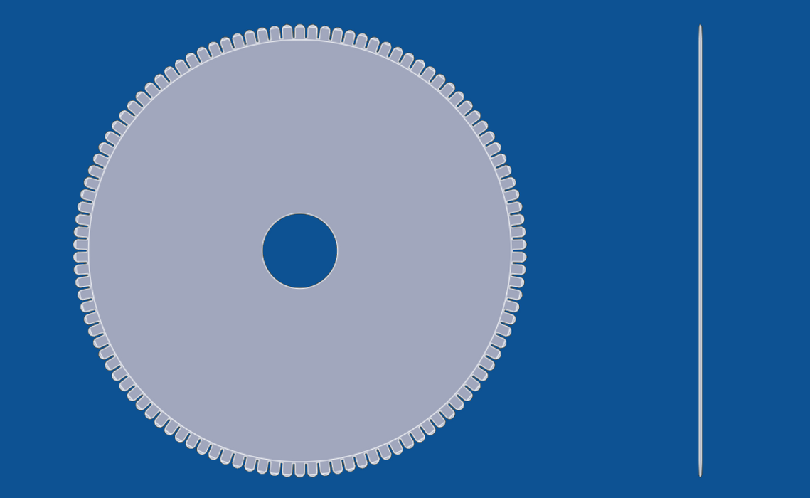 Cuchilla circular de perforación de dientes convexos de 12" de diámetro, número de pieza 90102