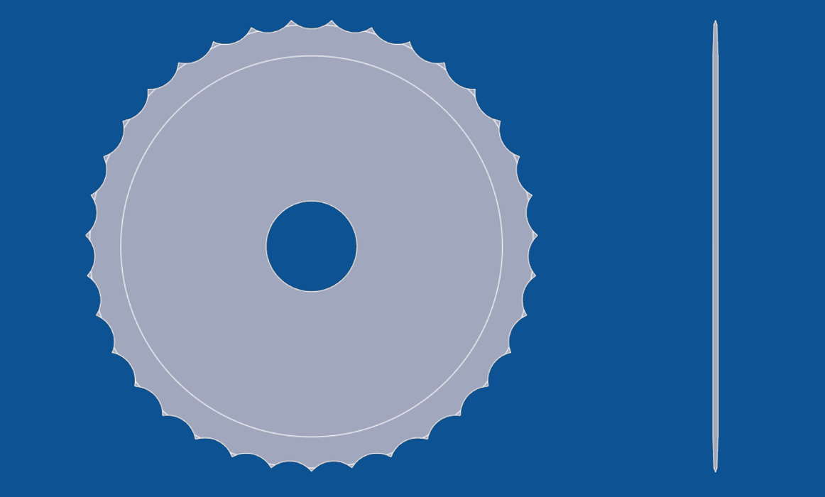 Cuchilla circular de perforación de dientes ondulados de 5" de diámetro, número de pieza 90106