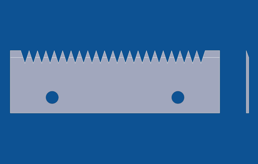 Cuchilla recta con dientes en V de 5" de longitud, número de pieza 91015