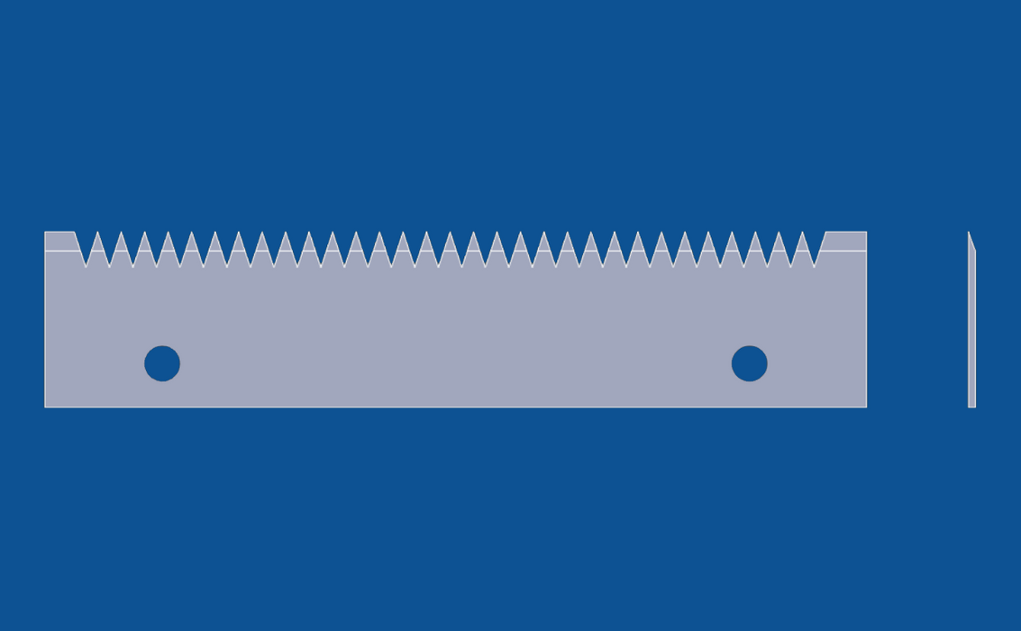 Cuchilla recta con dientes en V de 7" de longitud, número de pieza 91016