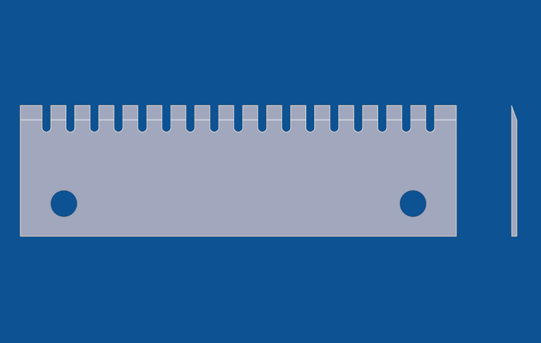 Cuchilla recta de perforación con dientes tipo U de 5" de longitud, número de pieza 91022