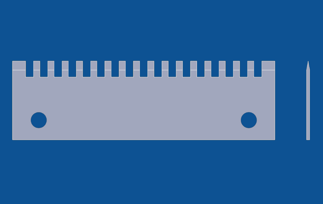 Cuchilla recta de perforación con dientes ranurados de 5" de longitud, número de pieza 91043