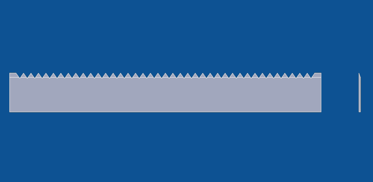 Cuchilla recta con dientes en V de 12" de longitud, número de pieza 91088