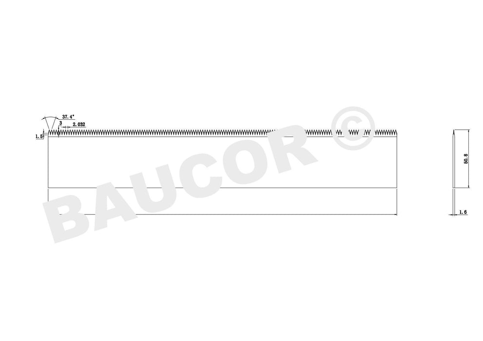 Cuchilla de corte plana/recta para embalaje - Número de pieza 5109