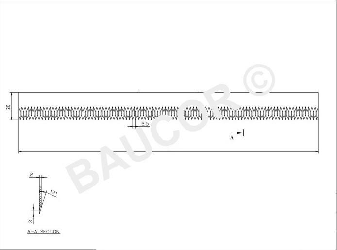 Cuchilla de corte plana/recta para embalaje - Número de pieza 5101